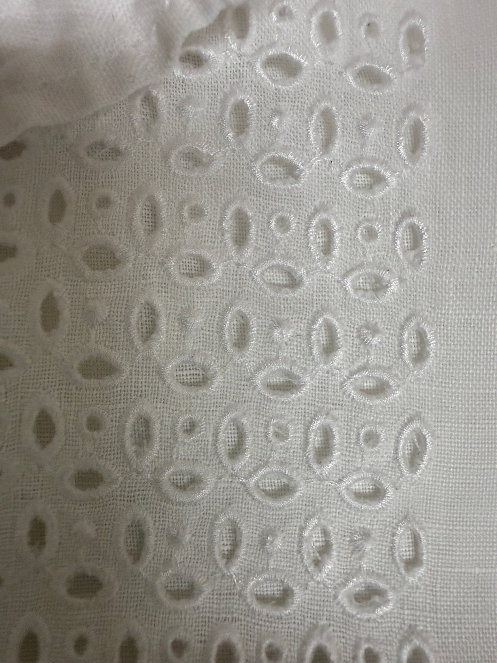 Talbots Linen White Eyelet Button-Up - Picture 3 of 7